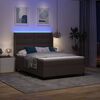 vidaXL LED Box Spring Bed met matras Donkerbruin 140 x 190 cm Stof