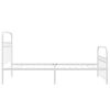 vidaXL Bedframe met hoofd- en voeteneinde metaal wit 107x203 cm