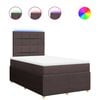 vidaXL Boxspring met matras stof donkerbruin 120x200 cm