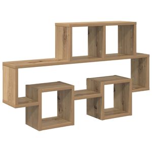 vidaXL Wandplank artisanaal eikenkleurig 82 x 15 x 51 cm Bewerkt hout