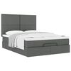 vidaXL Ottoman bed met matras 140x190cm stof donkergrijs