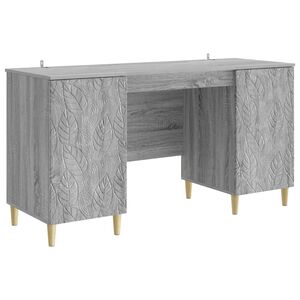 vidaXL Bureau Grijs Sonoma 142,5 x 50 x 75 cm Bewerkt hout