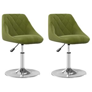 vidaXL Eetkamerstoelen draaibaar 2 st fluweel lichtgroen