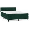 vidaXL Boxspring met matras fluweel donkergroen 140x190 cm