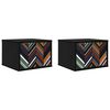 vidaXL Wandkastje OMMEN 2 st Zwart eiken 36 x 33 x 25 cm Bewerkt hout