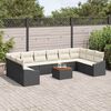 vidaXL Tuin Sofa Set met kussen 11 pcs Zwart Poly riet