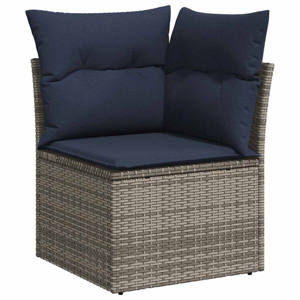 vidaXL 12-delige Loungeset met kussens poly rattan grijs