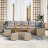 vidaXL Tuin Sofa Set met kussen 10 pcs Beige Poly riet