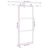 vidaXL Schuifdeur met beslag 90x205 cm gehard glas en aluminium