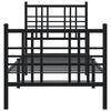 vidaXL Bedframe met hoofd- en voeteneinde metaal zwart 80x200 cm