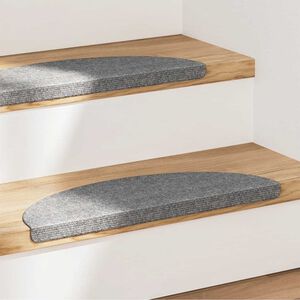 vidaXL Trapmatten zelfklevend 15 st 56x17x3 cm grijs