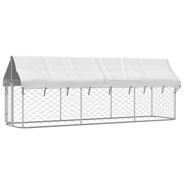vidaXL Hondenkennel voor buiten met dak 400x100x150 cm