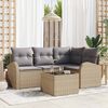 vidaXL Tuin Sofa Set Beige poly rattan
