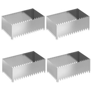 vidaXL Gazonrand 4 pcs 100 x 60 x 35 cm Staal Zilverkleurig