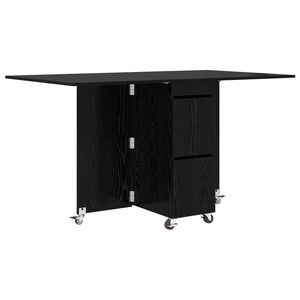 vidaXL Eettafel 2 pcs 140 x 80 x 77 cm Bewerkt hout Zwart eiken