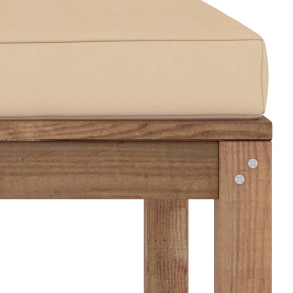 vidaXL Voetensteun met beige kussen