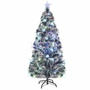 vidaXL Voorverlichte kerstboom met standaard en LED 150 cm glasvezel