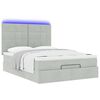 vidaXL Ottoman bed met matrassen en LED's 140x190cm fluweel lichtgrijs