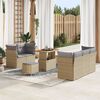 vidaXL Tuin Sofa Set met kussen met opslag 8 pcs beige en lichtgrijs