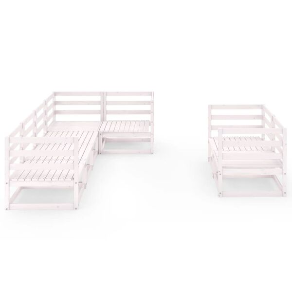 vidaXL 7-delige Loungeset massief grenenhout wit