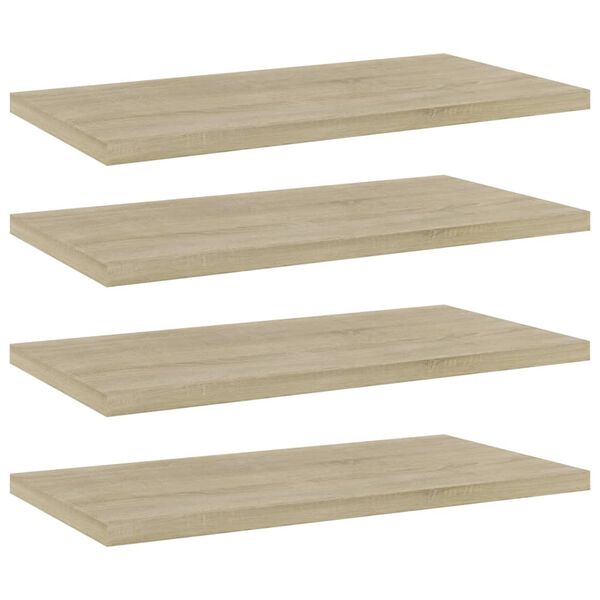 vidaXL Wandschappen 4 st 40x20x1,5 cm bewerkt hout sonoma eikenkleurig