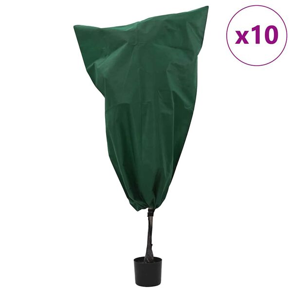 vidaXL Vorstbescherming Plantenfleece Covers 10 pcs Groen 0,8 x 1,2 m