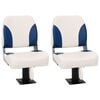 vidaXL Bootstoel 2 set inklapbaar 41x36x48 cm blauw en wit