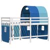 vidaXL Kinderhoogslaper met tunnel 90x190 cm massief grenenhout blauw