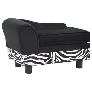 vidaXL Hondenbank 57x34x36 cm pluche zwart