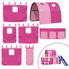 vidaXL Kinderhoogslaper met tunnel 90x200 cm massief grenenhout roze