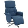 vidaXL Fauteuil verstelbaar met voetensteun stof blauw