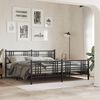 vidaXL Bedframe met hoofd- en voeteneinde metaal zwart 183x213 cm