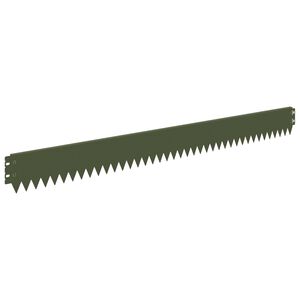 vidaXL Gazonrand 10 st 103 x 10 cm Staal Olijfgroen