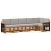 vidaXL Hoekbank Set met kussen 5 pcs Naturel en lichtgrijs