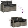 vidaXL 4-delige Loungeset met kussens poly rattan grijs