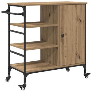 vidaXL Keuken Trolley Artisan Eiken 87.5 x 39 x 84.5 cm Bewerkt hout