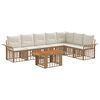 vidaXL Tuinbankenset 8 st Natuurlijk en Cr&egrave;me Wit poly rattan