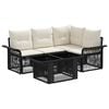 vidaXL Tuinbankenset 5 st Zwart en Cream Wit poly rattan