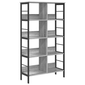 vidaXL Boekenkast 8-laags 82 x 32 x 144,5 cm Bewerkt hout Grijs Sonoma