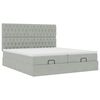 vidaXL Ottoman bed met matrassen en LED's 160x200cm fluweel lichtgrijs