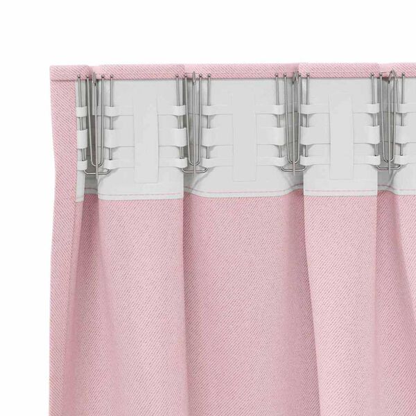 vidaXL Zwart-out Gordijnen met Ringen 2 pcs Babyroze 245 x 140 cm