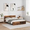vidaXL Bedframe met hoofdeinde Oud Hout 135 x 190 cm Bewerkt hout