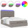 vidaXL Ottoman bed met matras en LED's 140x200cm stof taupe
