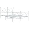 vidaXL Bedframe met hoofd- en voeteneinde metaal wit 120 x 190 cm
