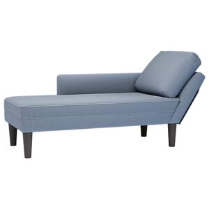 vidaXL Chaise longue met kussen corduroy stof blauw