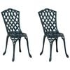 vidaXL Tuinstoel 2 st Groen Aluminium