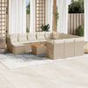 vidaXL 13-delige Loungeset met kussens poly rattan beige