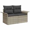 vidaXL Tuin Sofa Set met kussen 6 pcs Lichtgrijs poly rattan