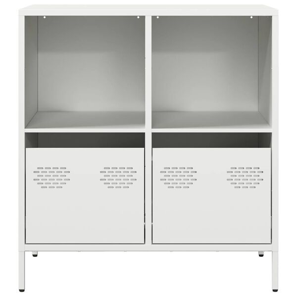 vidaXL Dressoir 68x39x73,5 cm koudgewalst staal wit