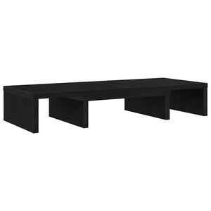 vidaXL Monitorstandaard verstelbaar zwart eiken 60x24x10,5 cm bewerkt hout